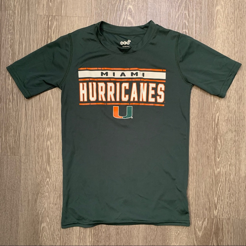 Miami Hurricanes Gen2 Athletic Moisture Wicking Shirt Youth Boy’s Size Small (8)